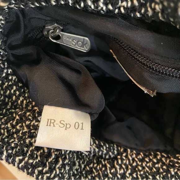 The Original Sak Chocolate Charcoal Crochet Shoulder Handbag Bag Purse Knit - Picture 9 of 10